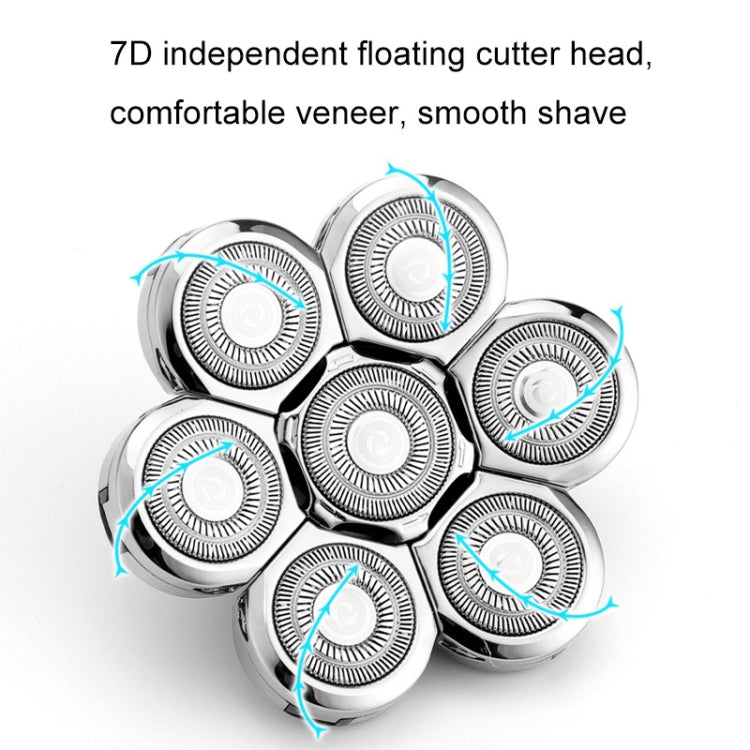 Shaver Replaceable Washable Double Ring Knife Mesh Floating Head 7 Knife Net - Shavers Parts by buy2fix | Online Shopping UK | buy2fix