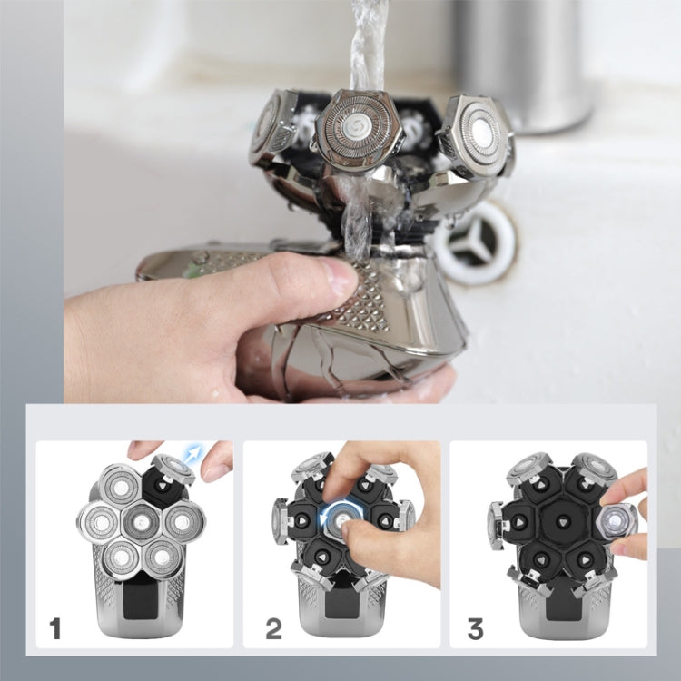 Shaver Replaceable Washable Double Ring Knife Mesh Floating Head 7 Knife Net - Shavers Parts by buy2fix | Online Shopping UK | buy2fix
