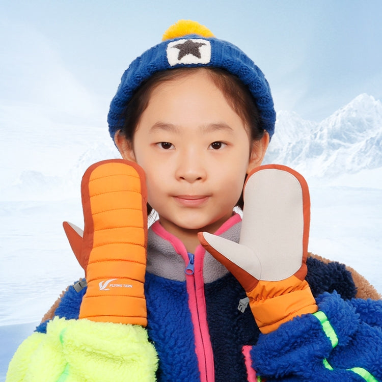 FLYING TERN 307 Outdoor Sports Fleece Waterproof Wear-resistant Children Gloves(Lake Blue) - Safety Gloves by FLYING TERN | Online Shopping UK | buy2fix