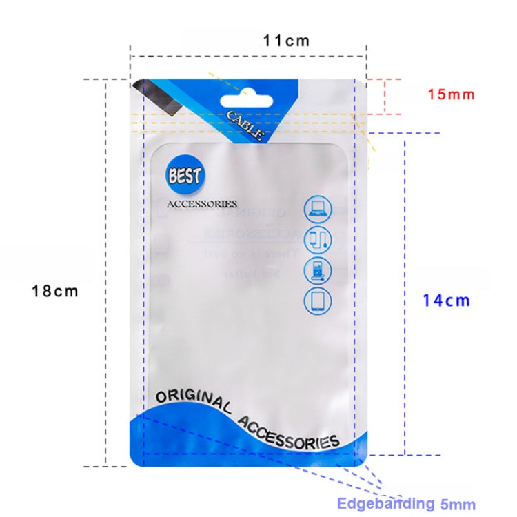 100 PCS Charging Cable U Disk Universal Color Printing Sealing Pocket(11x18cm Green Matte) by buy2fix