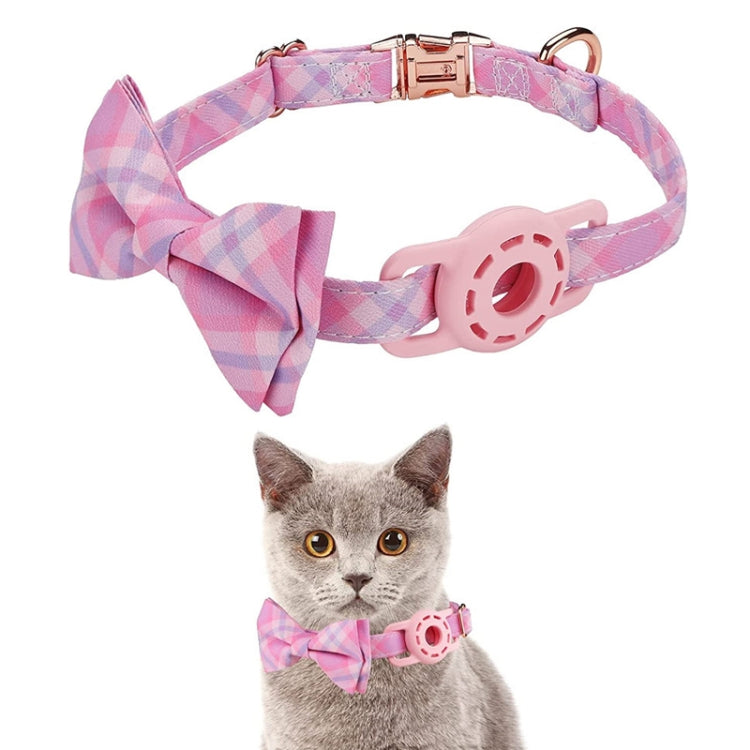 Pet Tracker Collar Insert Buckle Bow Collar For AirTag(Pink) - Pet Series by buy2fix | Online Shopping UK | buy2fix