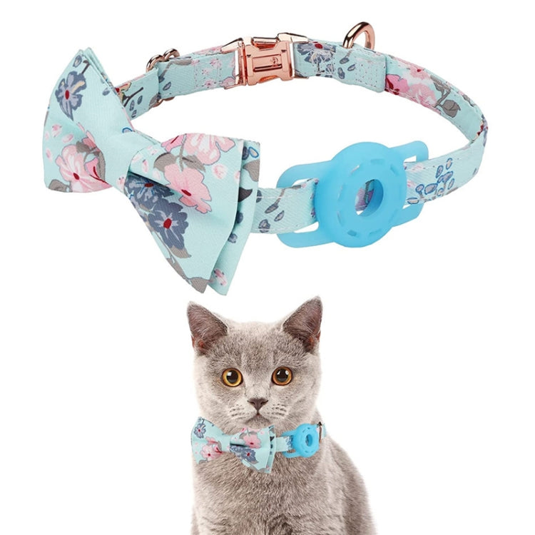 Pet Tracker Collar Insert Buckle Bow Collar For AirTag(Luminous Blue) - Pet Series by buy2fix | Online Shopping UK | buy2fix