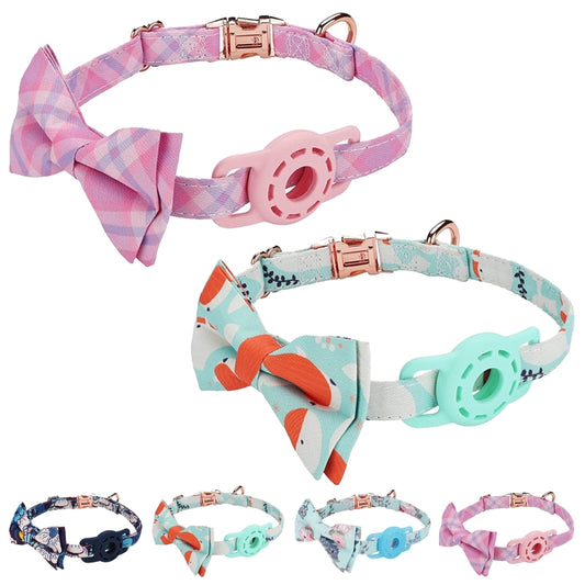 Pet Tracker Collar Insert Buckle Bow Collar For AirTag(Pink) - Pet Series by buy2fix | Online Shopping UK | buy2fix