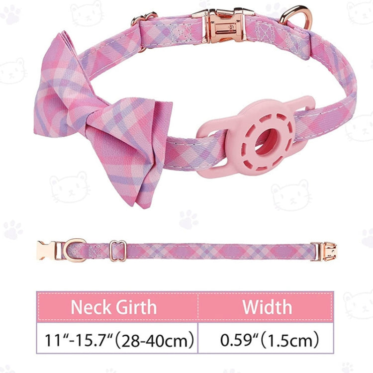 Pet Tracker Collar Insert Buckle Bow Collar For AirTag(Pink) - Pet Series by buy2fix | Online Shopping UK | buy2fix