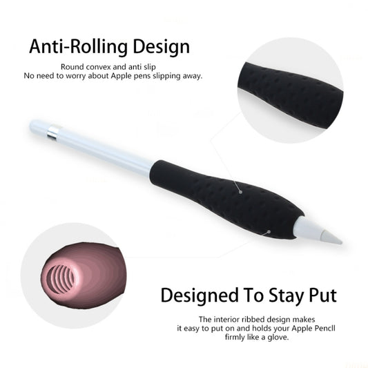 Tablet Stylus Pencil Silicone Case For Apple Pencil 1/2 Gen(Black) by buy2fix
