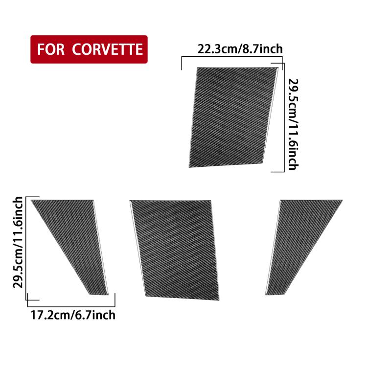 For Chevrolet Corvette C8 4pcs /Set Roof Camera Both Sides Stickers(Black) - Car Interior Mouldings by buy2fix | Online Shopping UK | buy2fix