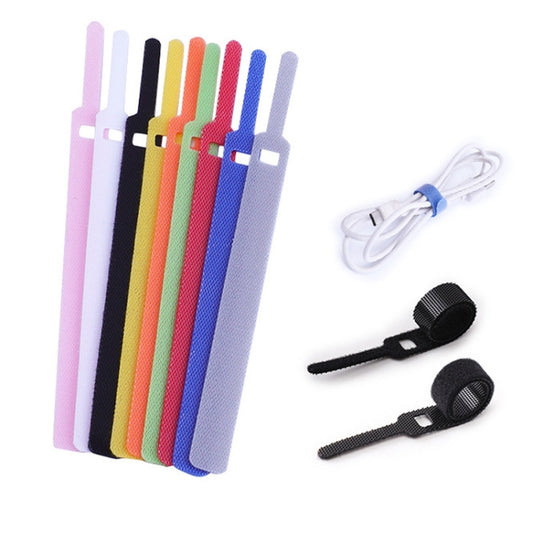50 PCS Needle Shape Self-adhesive Data Cable Organizer Colorful Bundles 12 x 115mm(Black) by buy2fix