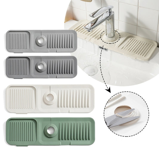 Faucet Silicone Draining Mat Anti-splash Kitchen Sink Non-slip Soap Mat, Size: Large(Beige) by buy2fix