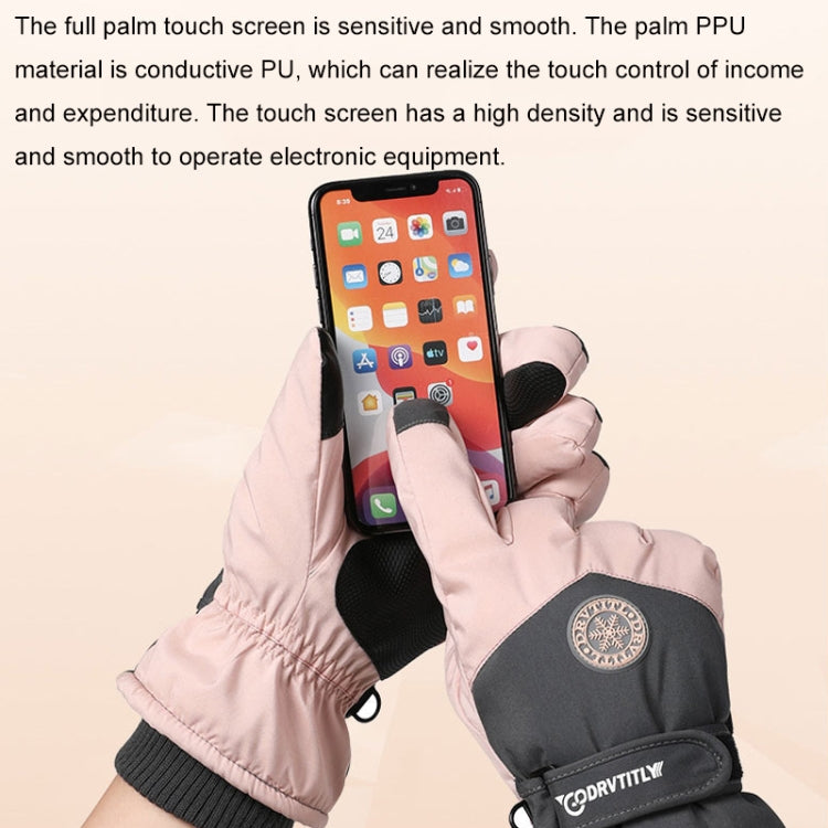 1 Pair Outdoor Cycling Sports Cold and Windproof Warm Finger Gloves, Style: Female Type (Pink White) - Full Finger Gloves by buy2fix | Online Shopping UK | buy2fix