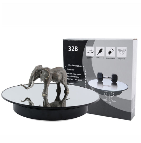 32cm Electric Turntable for Photography With Speed Direction Adjustment, Color: White Mirror - by buy2fix | Online Shopping UK | buy2fix