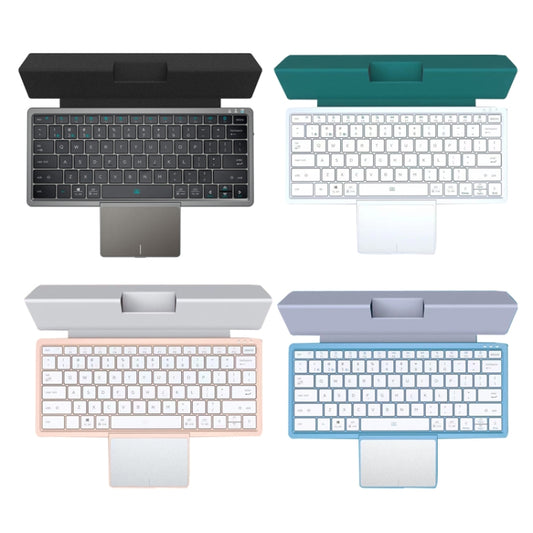 KF8700 78 Keys Hidden Touchpad Portable Tablet Computer Wireless Bluetooth Keypad With PU Leather(Pink) by buy2fix