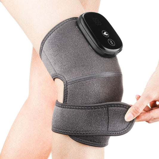 Electric Heating Therapy Knee Massager Vibration Massage Knee Pad(Gray) by buy2fix