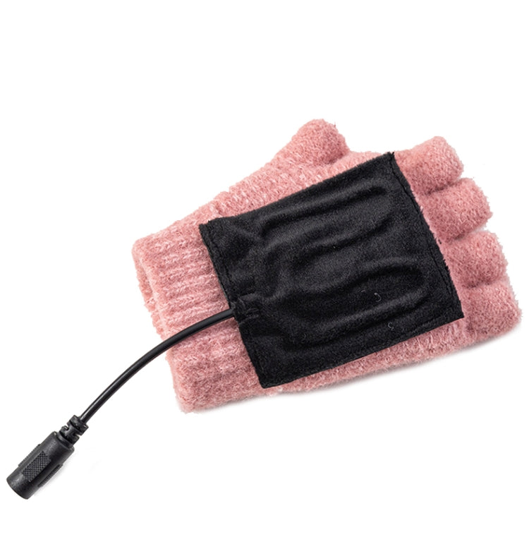 Winter Office USB Heating Warm Half Finger with Cover Gloves Heated Pad, Size: Free Size(Blue) by buy2fix