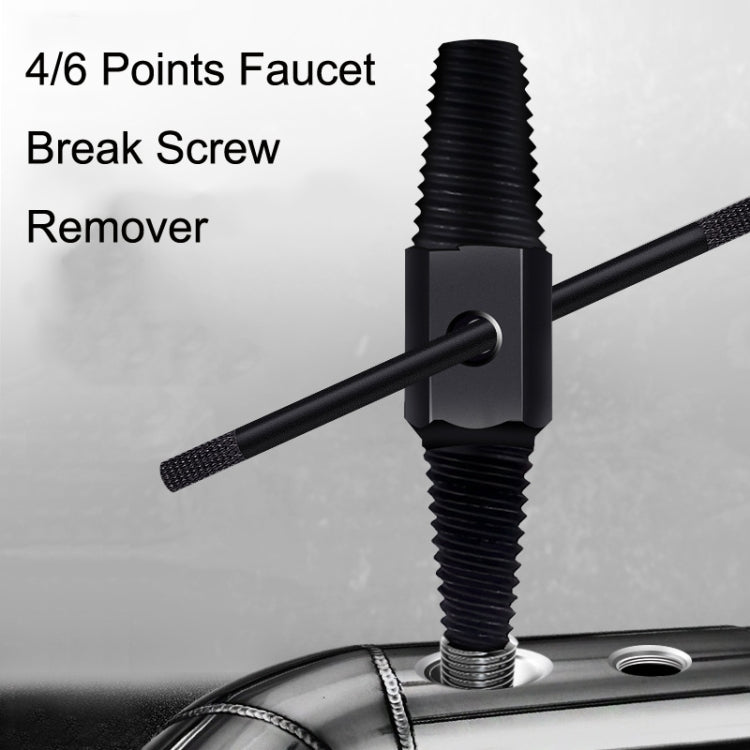 4 / 6 Points Faucet Break Screw Remover Smooth Silky Tooth Double-headed Screw Tool(Black) - Screws by buy2fix | Online Shopping UK | buy2fix