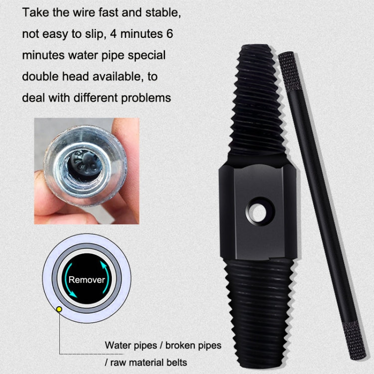 4 / 6 Points Faucet Break Screw Remover Smooth Silky Tooth Double-headed Screw Tool(Black) - Screws by buy2fix | Online Shopping UK | buy2fix