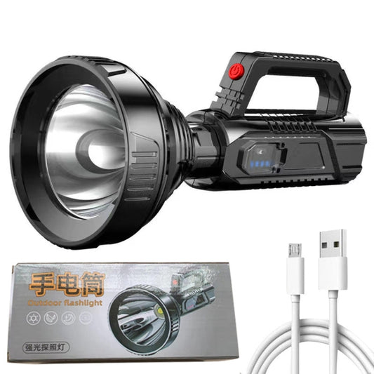 HK788 Strong Handheld Flashlight USB Rechargeable Outdoor Searchlight by buy2fix