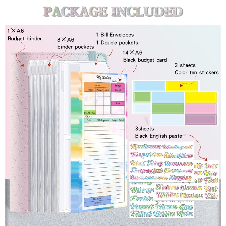 A6 Gradient Macaroon Loose-leaf Handbook Cash Budget Book(Green Blue White) - Notebooks by buy2fix | Online Shopping UK | buy2fix