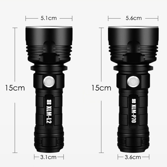 Strong Light Outdoor Waterproof Camping Aluminum LED Flashlight, Style: P70 (Without Battery) by buy2fix