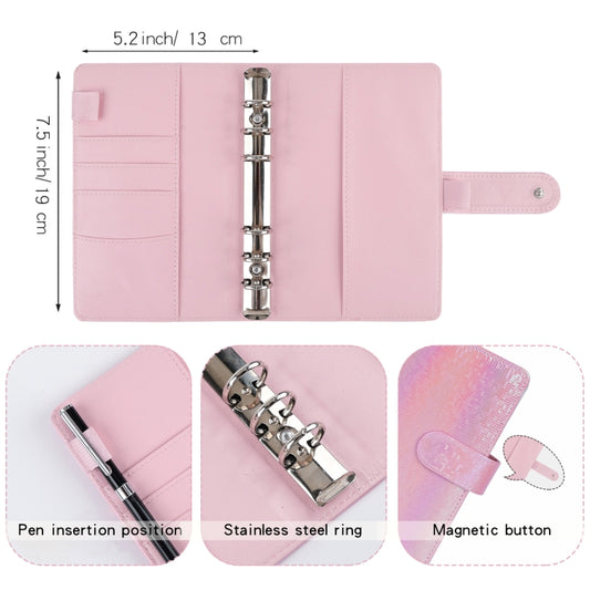 A6 Illusion Magic Square Loose-leaf PU Notebook Cash Budget Book(Pink) by buy2fix