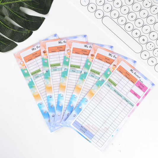 A6 6 Hole Budget Book Loose-leaf Replacement Core Handbook Insert,Spec: Budget Page 56 Sheets by buy2fix