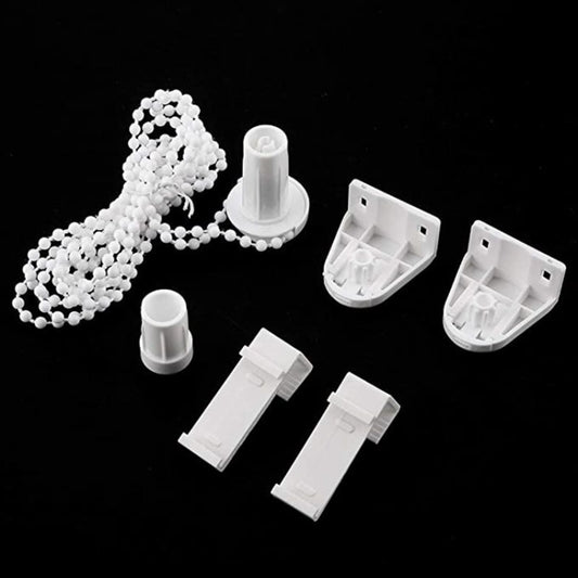 2 Sets 17mm Shutter Curtain Control Head With 2m Pull Beads Chain Set(White) by buy2fix
