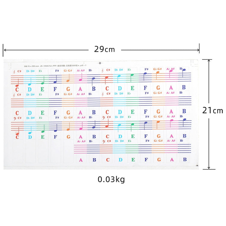 QT-005 5PCS Children Piano Keyboard Color Stickers Musical Instrument Accessories - Keyboard Accessories by buy2fix | Online Shopping UK | buy2fix
