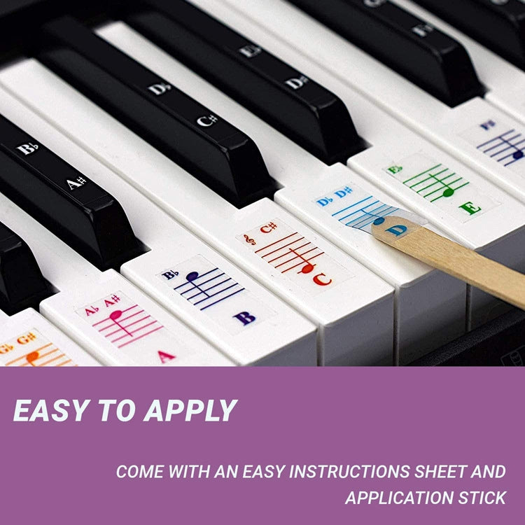 QT-0302 5PCS Children Piano Keyboard Color Stickers Musical Instrument Accessories - Keyboard Accessories by buy2fix | Online Shopping UK | buy2fix