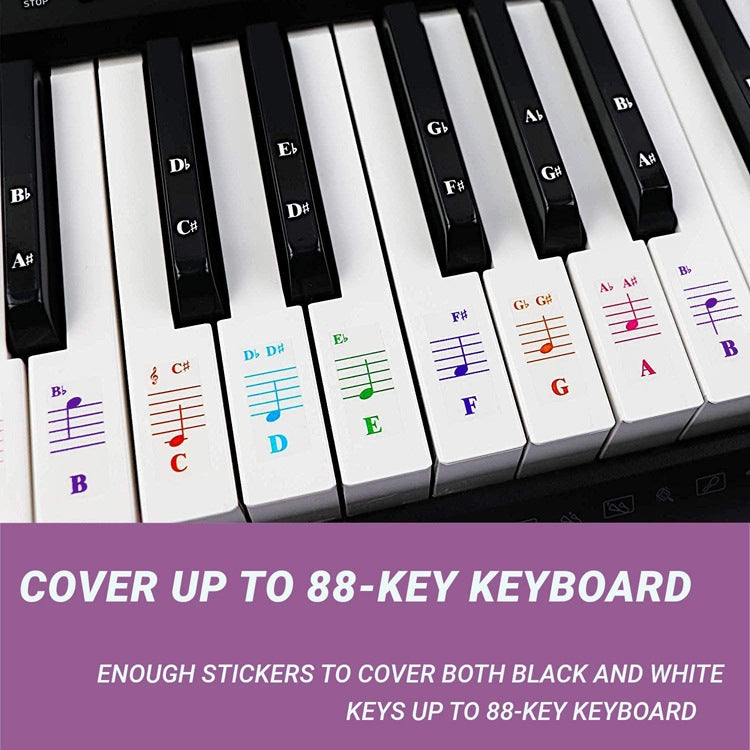 QT-0302 5PCS Children Piano Keyboard Color Stickers Musical Instrument Accessories - Keyboard Accessories by buy2fix | Online Shopping UK | buy2fix