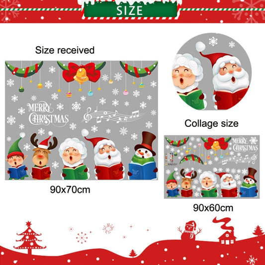 Christmas Old Man Snowflake Window Decoration Stickers(92074) by buy2fix