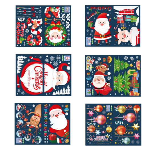 Santa Claus Hanging Stickers Shop Window Glass Door Living Room Wall Stickers(6308) by buy2fix