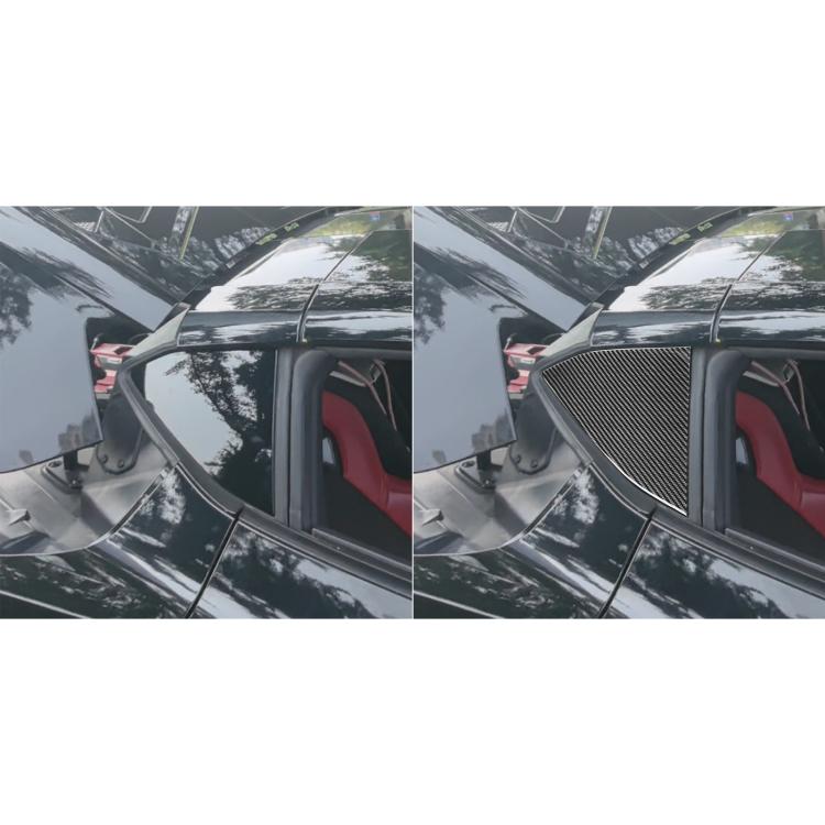 For Chevrolet Corvette C8 2pcs /Set Rear Triangle Window Decoration Sticker(Black) - Car Interior Mouldings by buy2fix | Online Shopping UK | buy2fix