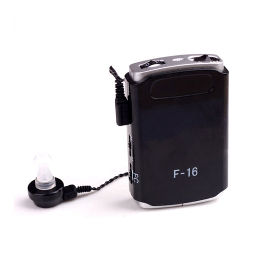 F-16 Pocket High Power Wired Box Mini Hearing Aid Sound Amplifier Receiver(Black) by buy2fix
