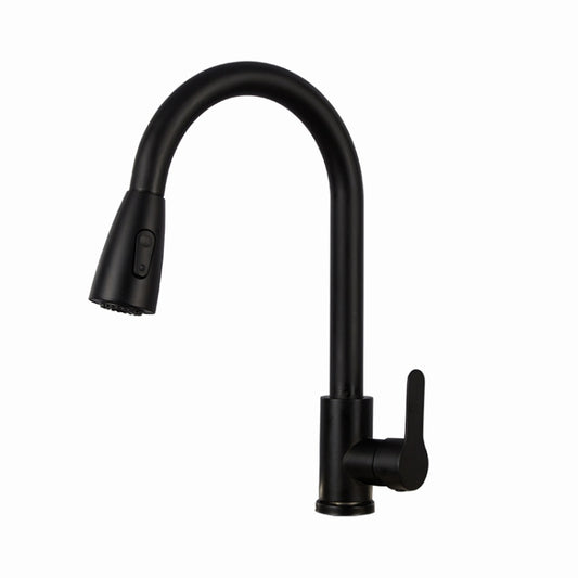 Kitchen Pull-out Faucet Stainless Steel Sink Telescopic Universal Faucet,Spec: CLH002 Black by buy2fix