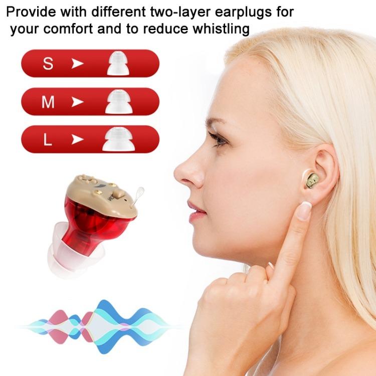 GM-915 Type-C Port CIC Hearing Aids Rechargeable Invisible Sound Amplifier(Red Blue) - Hearing Aids by buy2fix | Online Shopping UK | buy2fix