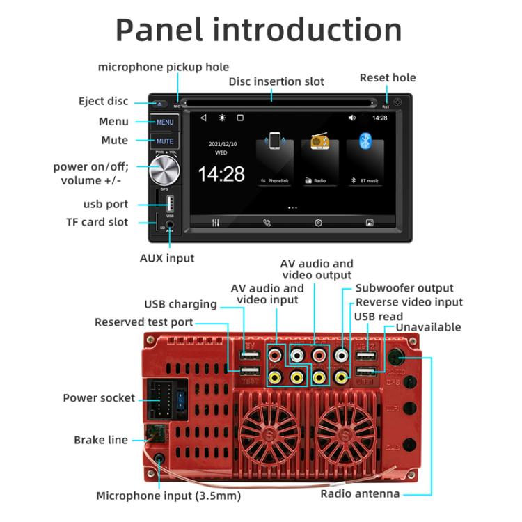 6.2 inch Bluetooth AUX Mobile Phone Interconnection USB Interface Car DVD(S4800) - Car MP3 & MP4 & MP5 by buy2fix | Online Shopping UK | buy2fix