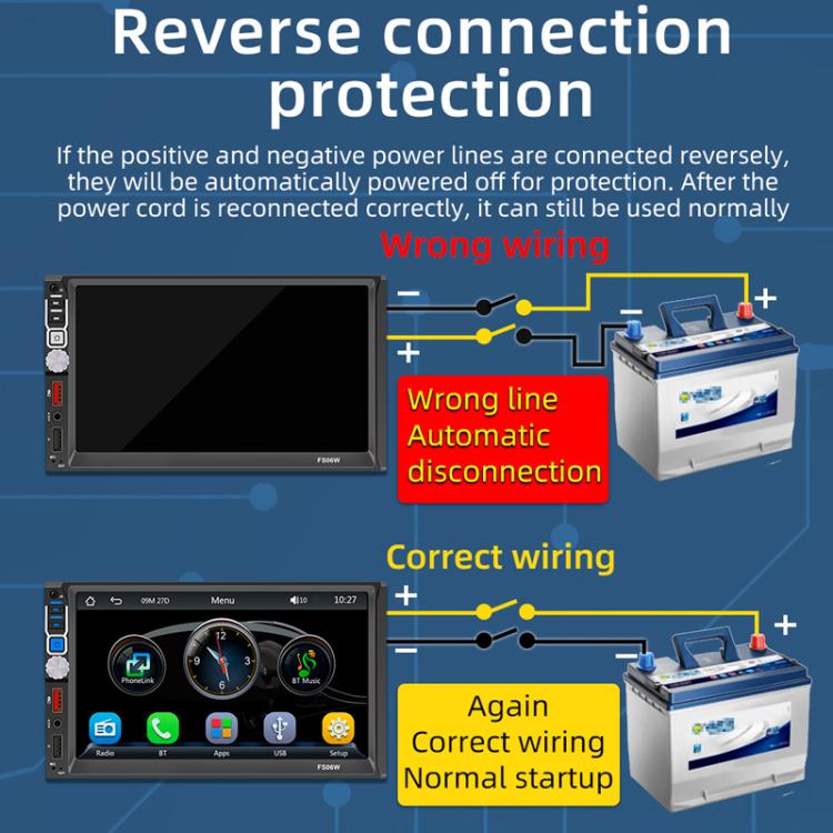 7 Inch Wireless CarPlay Mobile Phone Interconnection Car MP5(FS06W) - Car MP3 & MP4 & MP5 by buy2fix | Online Shopping UK | buy2fix