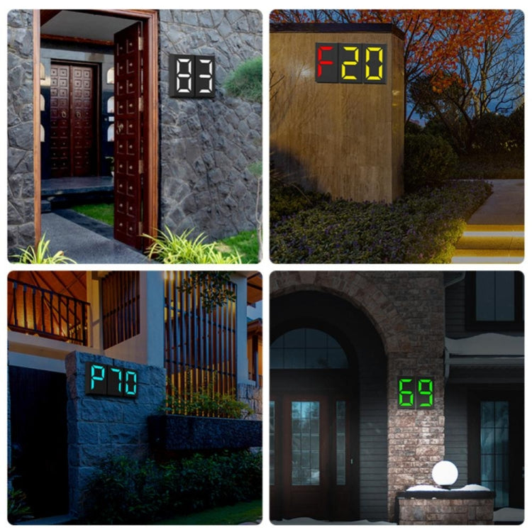 N766B DIY Solar Number Doorplate Lamp Outdoor Waterproof Wall Lights(White Light/Warm Light) - Solar Lights by buy2fix | Online Shopping UK | buy2fix