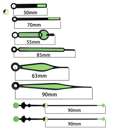 Shaft Length 18.5mm Quartz Clock Silent Movement + Luminous Hands DIY Kit,Spec: Movement+3 Sets Needles by buy2fix