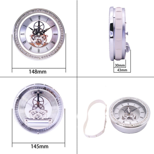Metal See-through Quartz Clock Gear Clock DIY Accessories 148mm Silver Clock Head by buy2fix