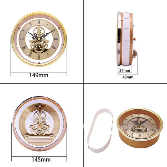 Metal See-through Quartz Clock Gear Clock DIY Accessories 149mm Golden Clock Head by buy2fix