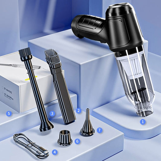 SUITU Car Wireless Wet And Wet Charging Handheld Vacuum Cleaner, Style: Basic Black by SUITU