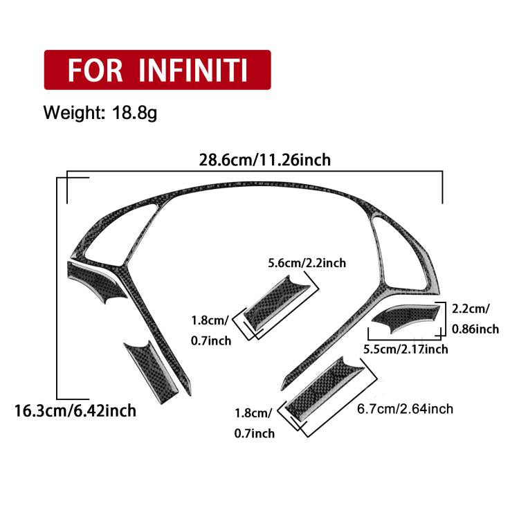 For Infiniti G35/G37/G25/Q60 6pcs /Set Steering Wheel Decorative Cover Trim Sticker(Black) - Car Interior Mouldings by buy2fix | Online Shopping UK | buy2fix