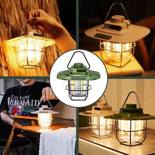 LY02 LED Retro Lantern Hand Tent Lamp USB Charging Camping Light(Black) by buy2fix