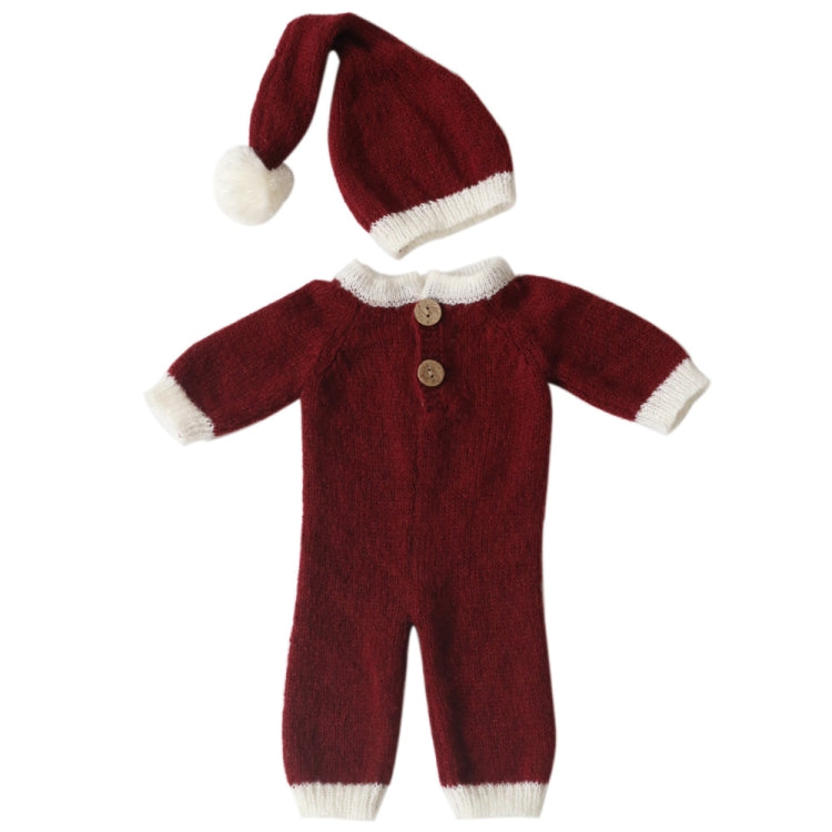 Newborn Photography Clothing Christmas Theme Modeling Mohair Hat + Jumpsuit Suit(Baby Girl) - Baby Photo Props by buy2fix | Online Shopping UK | buy2fix