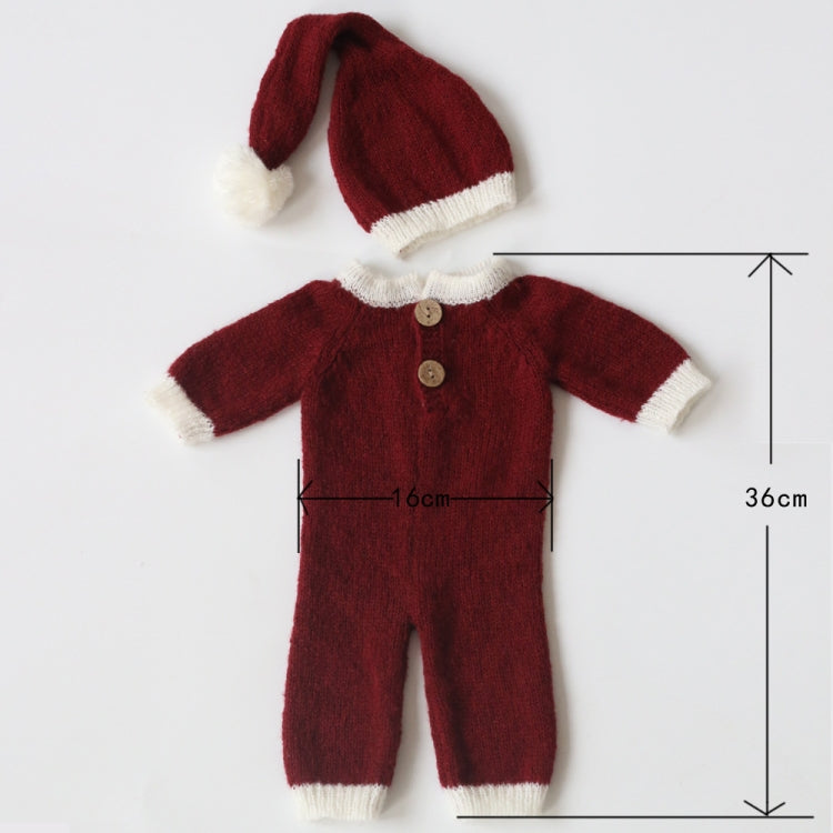 Newborn Photography Clothing Christmas Theme Modeling Mohair Hat + Jumpsuit Suit(Baby Girl) - Baby Photo Props by buy2fix | Online Shopping UK | buy2fix