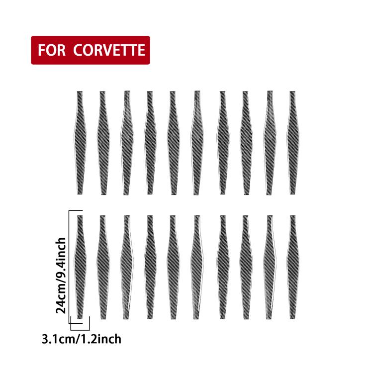 For Chevrolet Corvette C8 20pcs /Set Wheel Trim Stickers(Black) - Car Interior Mouldings by buy2fix | Online Shopping UK | buy2fix