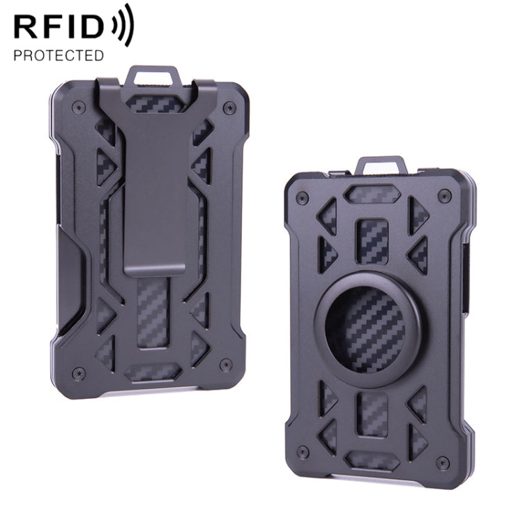 For AirTag Tracker Card Holder Metal Anti-Theft RFID Wallet(A Model Black) - Wallet Series by buy2fix | Online Shopping UK | buy2fix