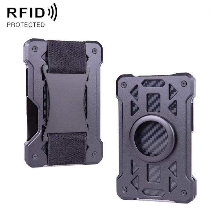 For AirTag Tracker Card Holder Metal Anti-Theft RFID Wallet(B Model Black) - Wallet Series by buy2fix | Online Shopping UK | buy2fix