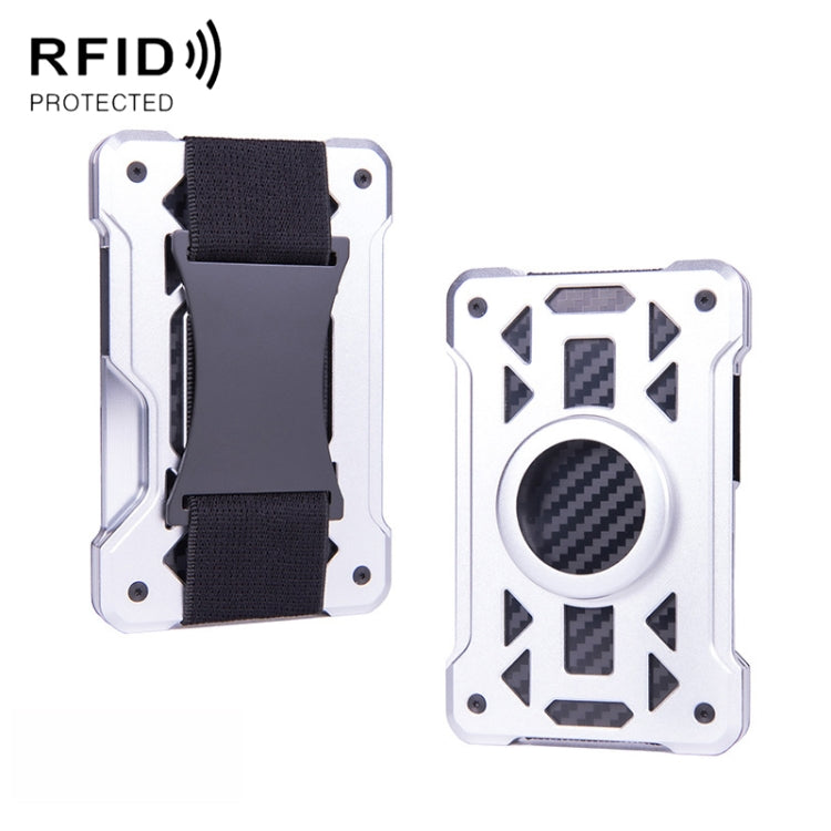 For AirTag Tracker Card Holder Metal Anti-Theft RFID Wallet(B Model Silver) - Wallet Series by buy2fix | Online Shopping UK | buy2fix