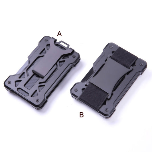 For AirTag Tracker Card Holder Metal Anti-Theft RFID Wallet(B Model Black) - Wallet Series by buy2fix | Online Shopping UK | buy2fix